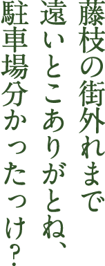 藤枝の街外れまで遠いとこありがとね、駐車場分かったっけ？